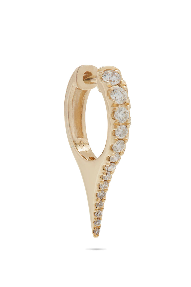 SMALL PRONG-SET DIAMOND SPIKE HUGGIE – STNED