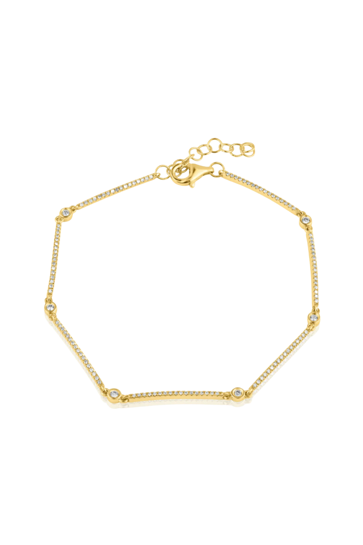 DAINTY DIAMOND BAR STATION BRACELET