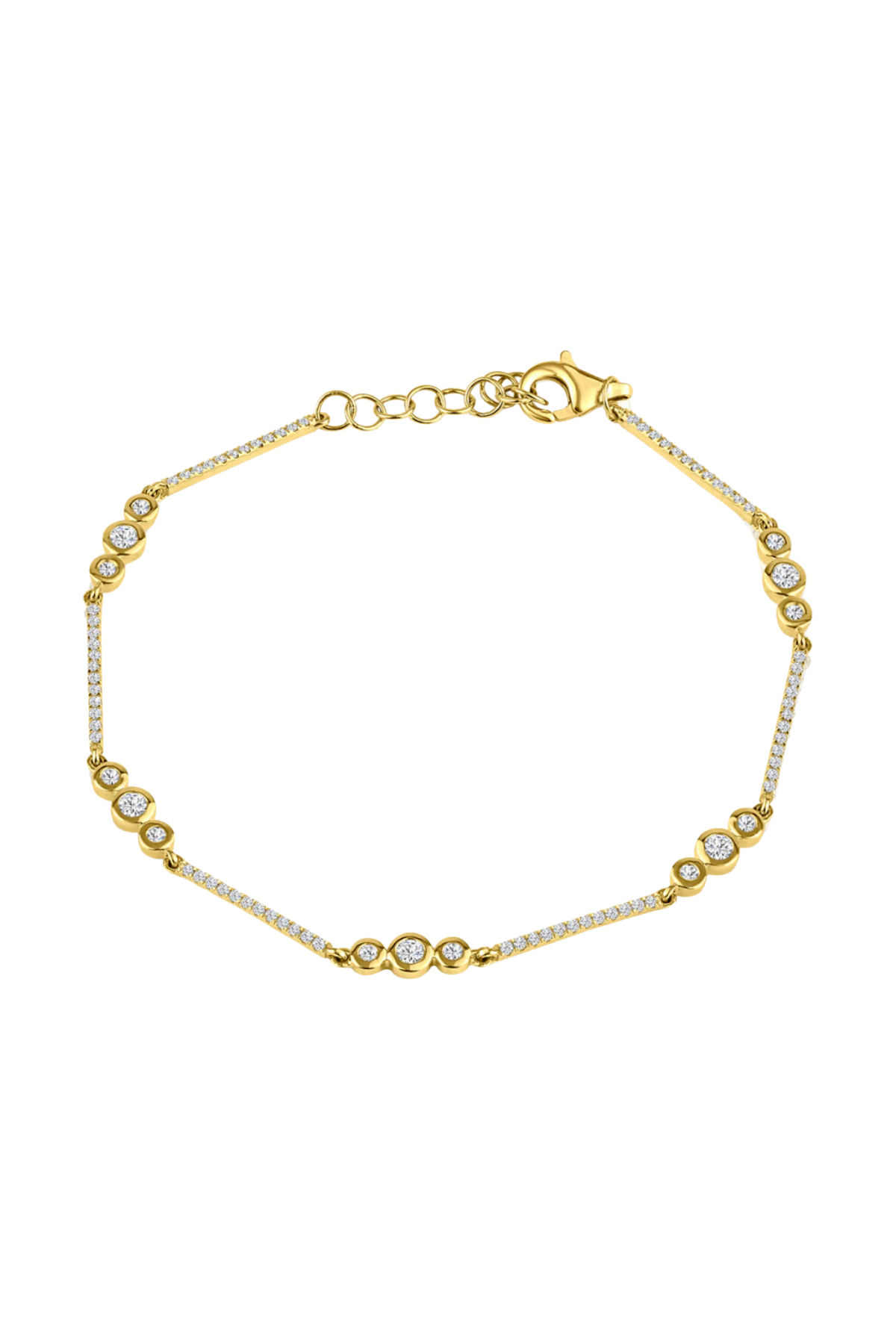 DAINTY ROUND BEZEL STATION BRACELET