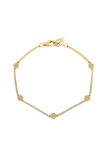 DAINTY DIAMOND DISC STATION BRACELET