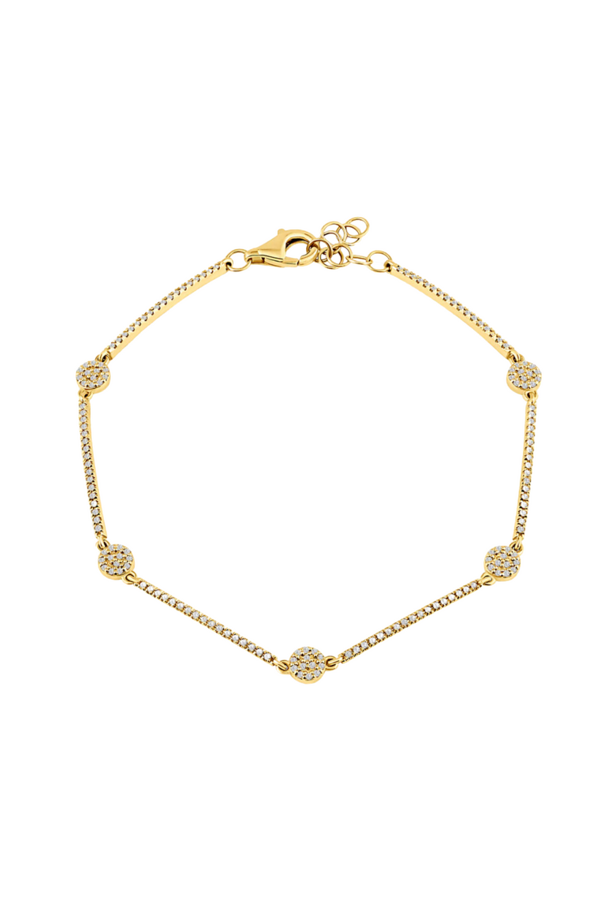 DAINTY DIAMOND DISC STATION BRACELET