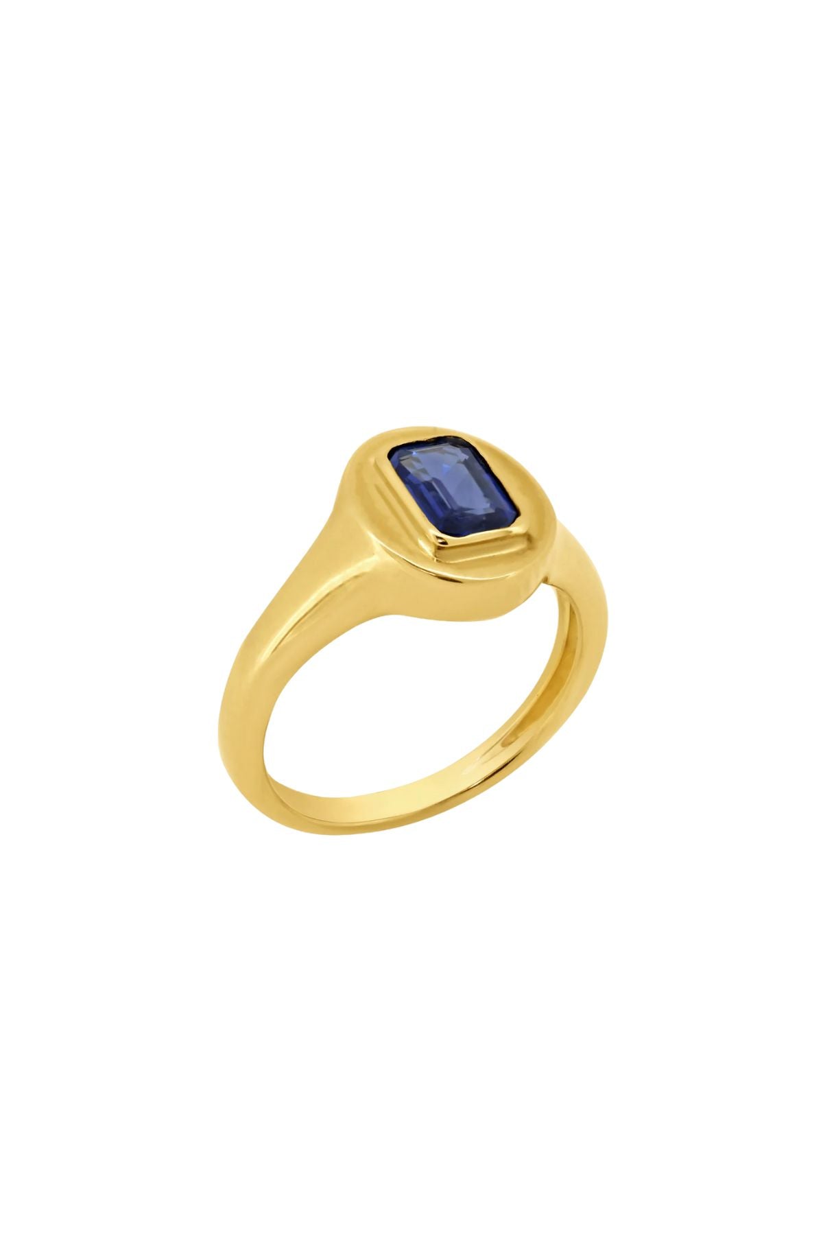 BLUE SAPPHIRE SIGNET RING