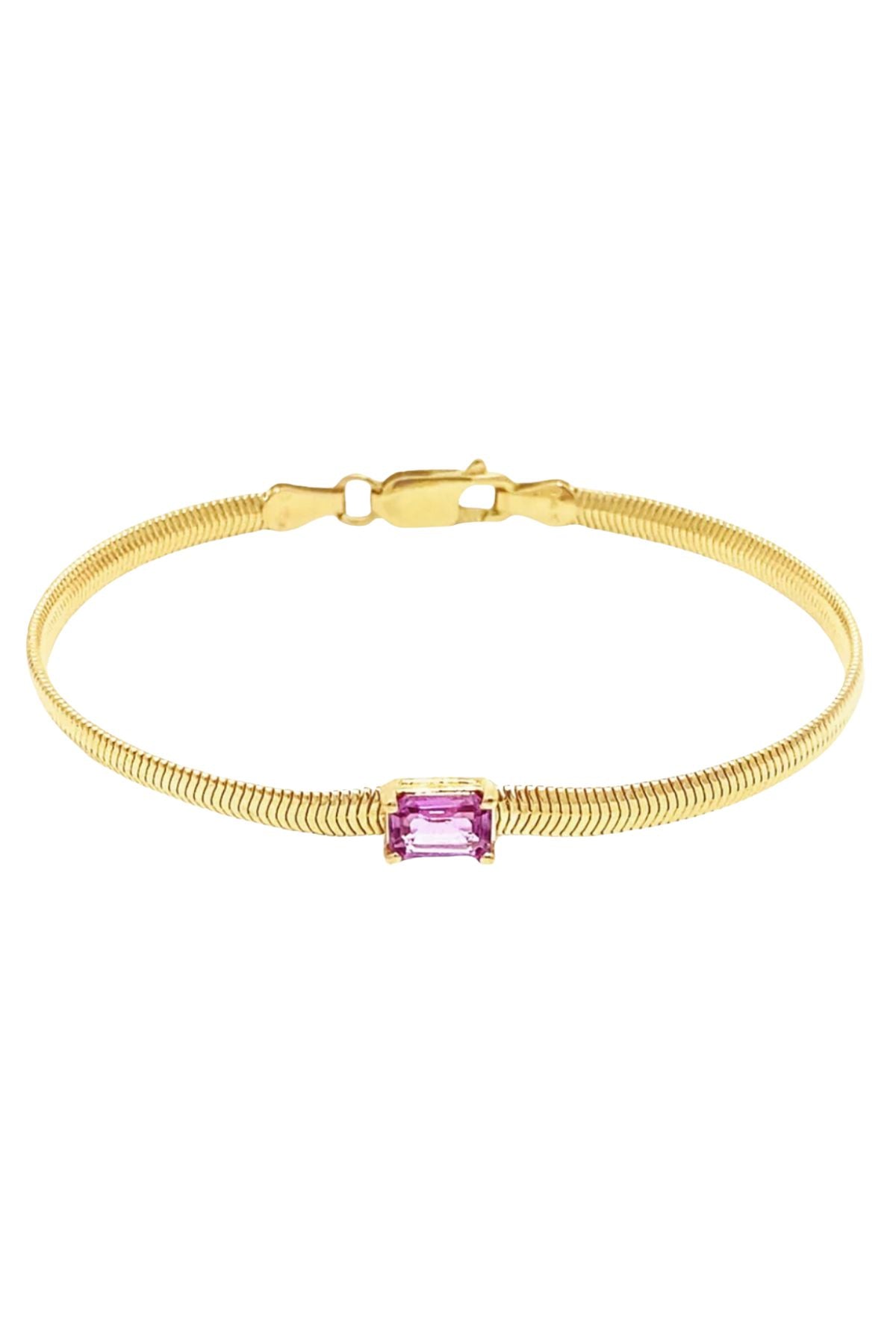 SNAKECHAIN BRACELET WITH PINK SAPPHIRE