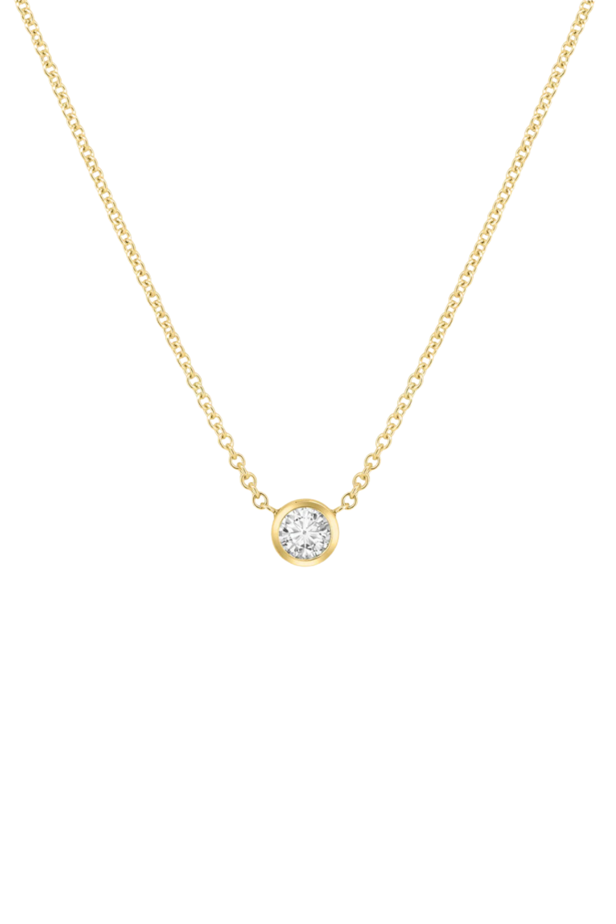 BEZEL SET DIAMOND SOLITAIRE NECKLACE