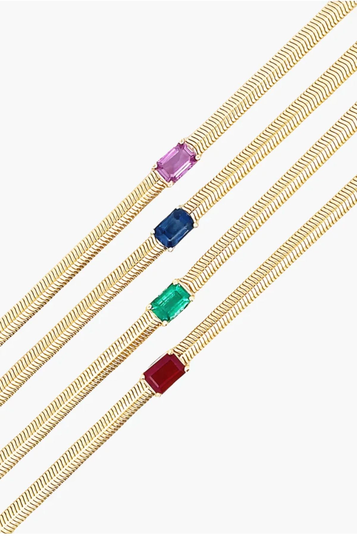 SNAKECHAIN BRACELET WITH PINK SAPPHIRE