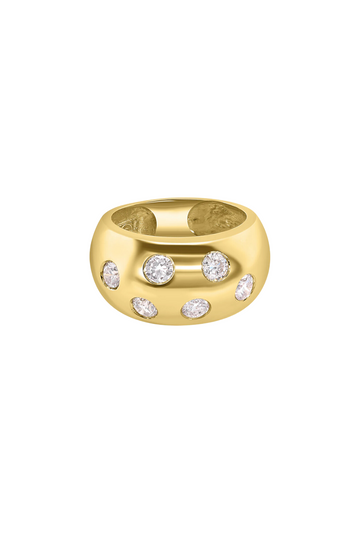LARGE DIAMOND INLAY DOME RING