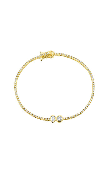 TENNIS BRACELET WITH TOI ET MOI BEZEL SET DIAMONDS