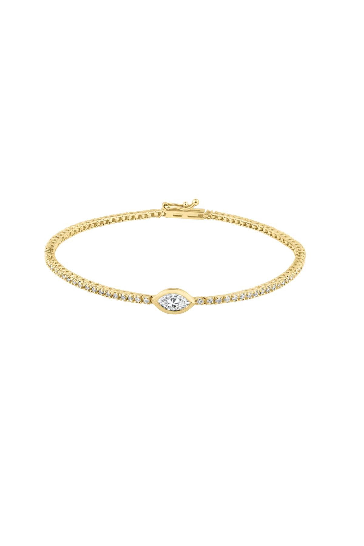 TENNIS BRACELET WITH SINGLE BEZEL MARQUISE DIAMOND