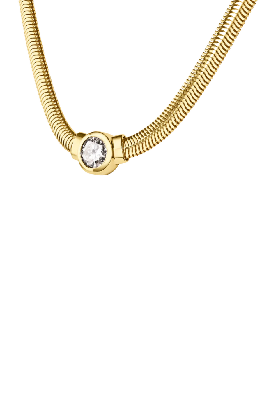 SOLITAIRE DIAMOND SNAKE NECKLACE