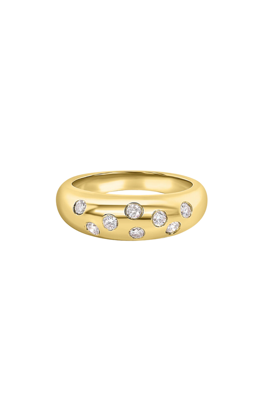 SMALL DIAMOND INLAY DOME RING