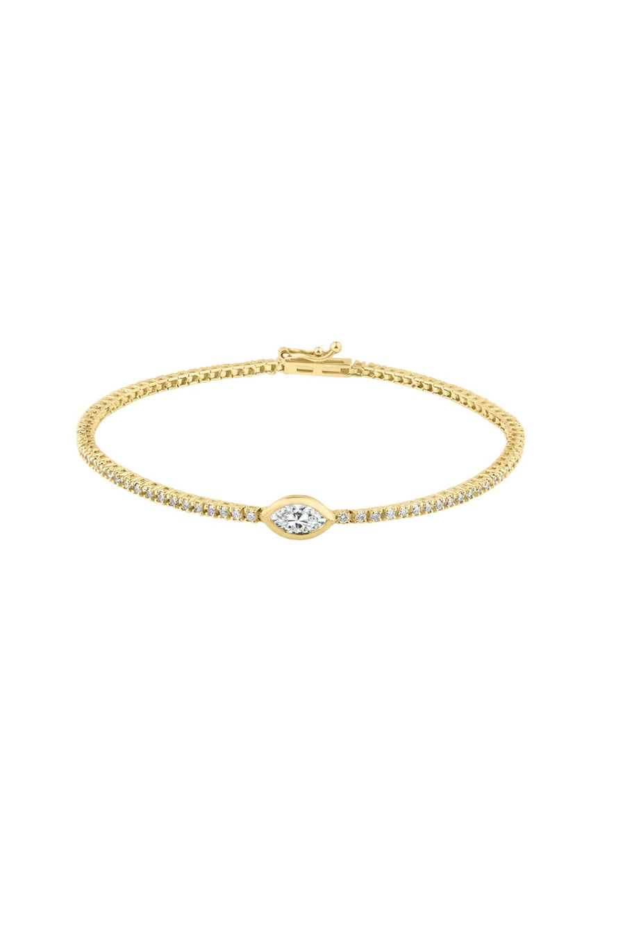 TENNIS BRACELET WITH SINGLE BEZEL MARQUISE DIAMOND