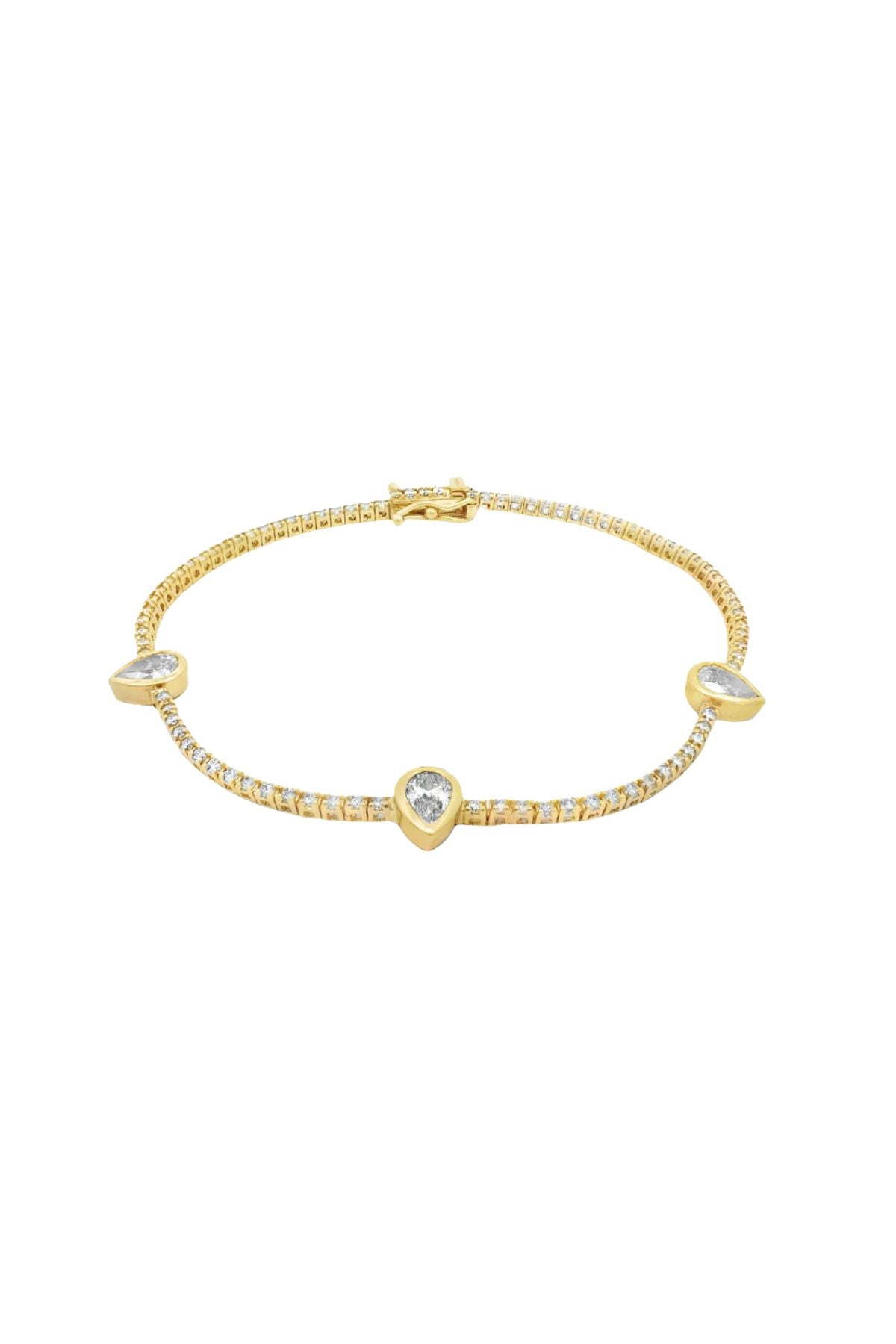 TENNIS BRACELET WITH BEZEL SET PEAR DIAMONDS