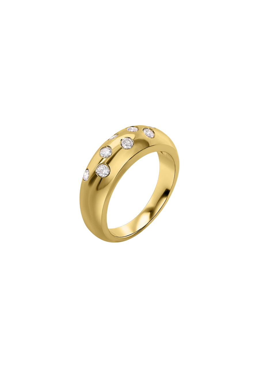 SMALL DIAMOND INLAY DOME RING