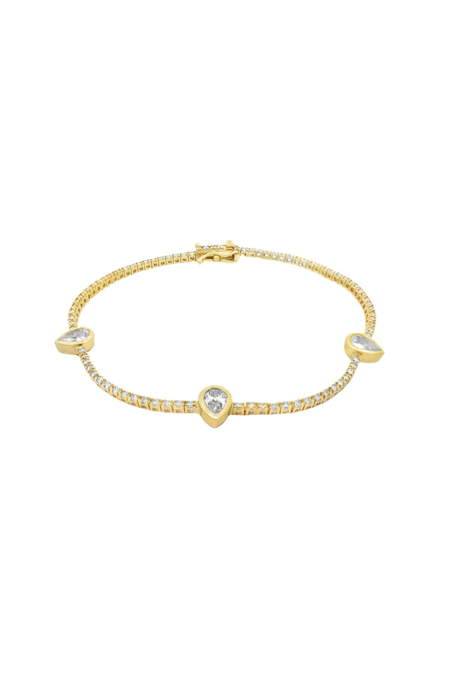 TENNIS BRACELET WITH BEZEL SET PEAR DIAMONDS