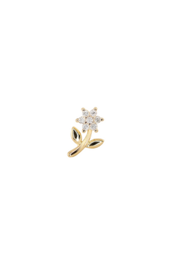 DIAMOND FLOWER STEM STUD