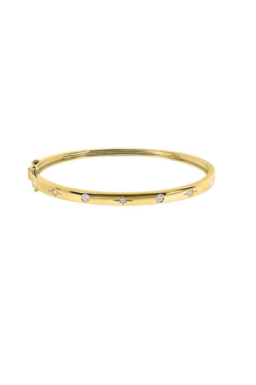 INSET DIAMOND BANGLE - ROUND