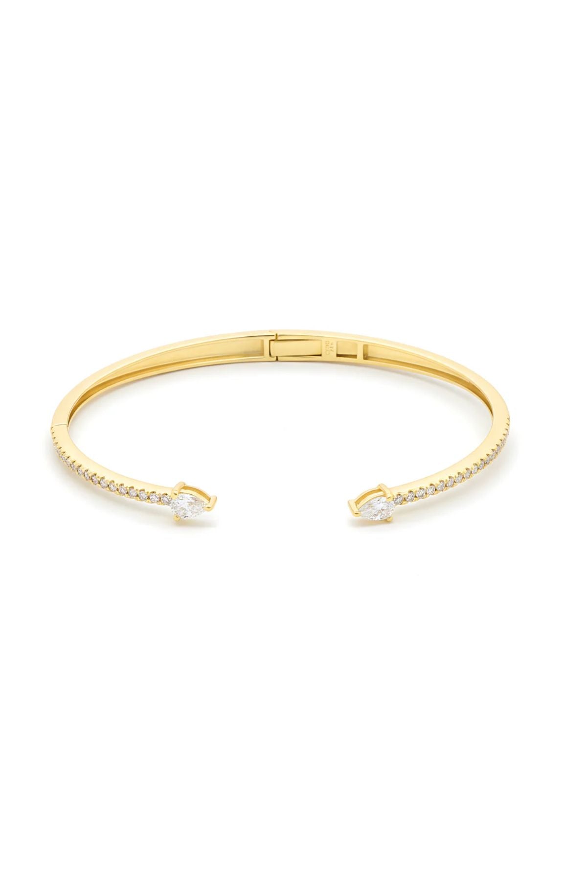 DIAMOND HINGE BRACELET WITH PRONG SET PEAR DIAMONDS