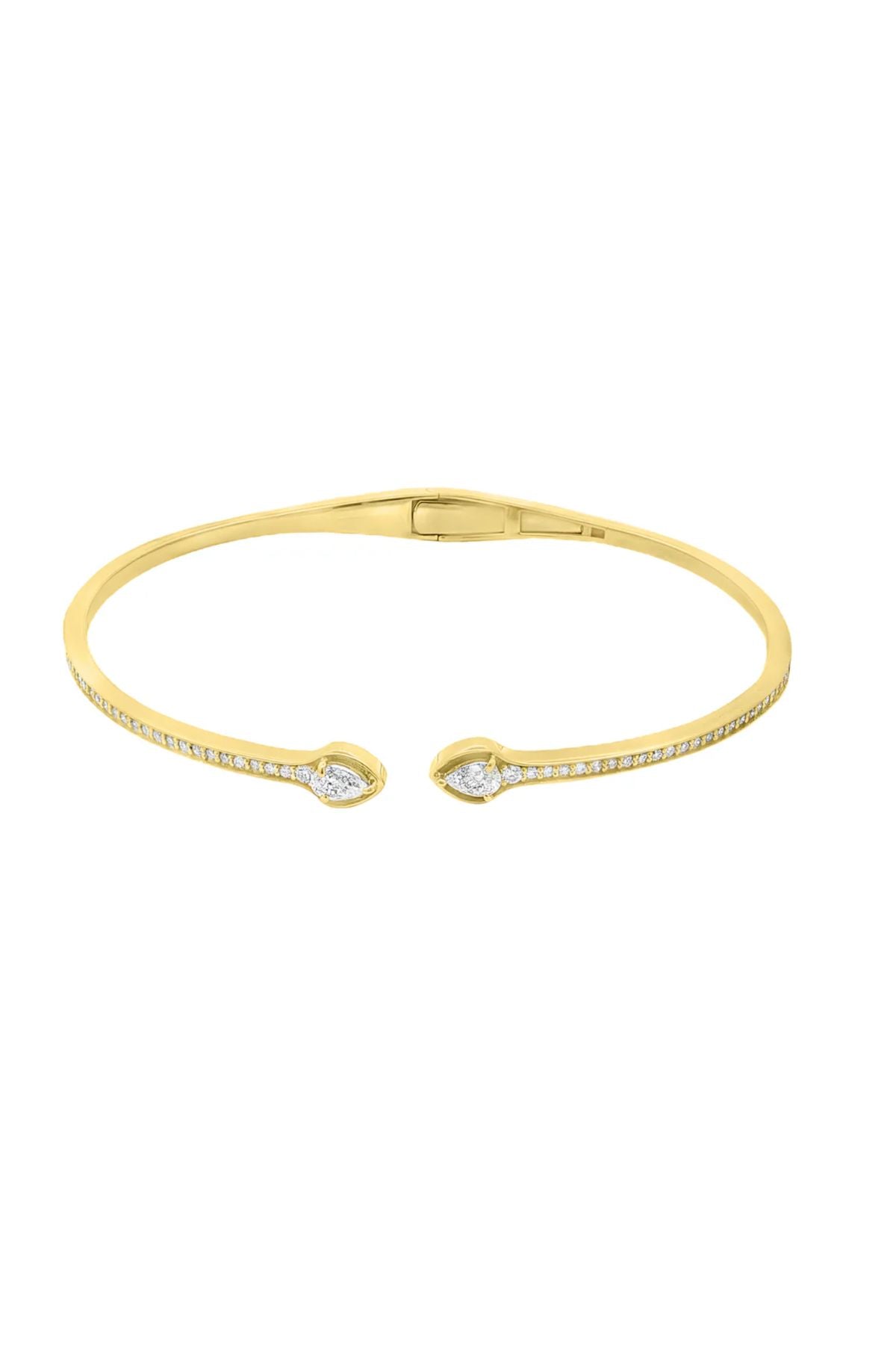 CHANNEL SET DIAMOND BANGLE  WITH PEAR DIAMONDS
