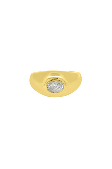 LARGE OVAL DIAMOND SOLITAIRE RING