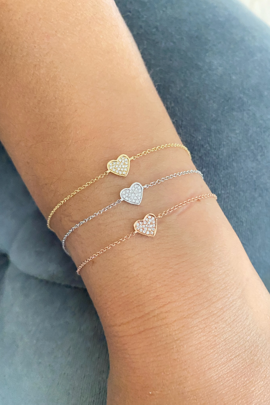 DIAMOND PAVE HEART BRACELET