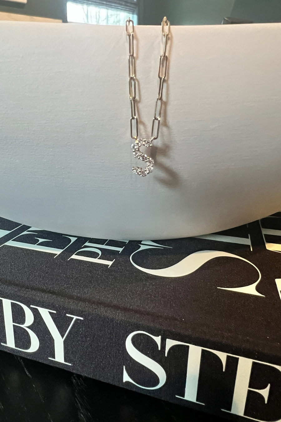 DIAMOND INITIAL PAPERCLIP NECKLACE