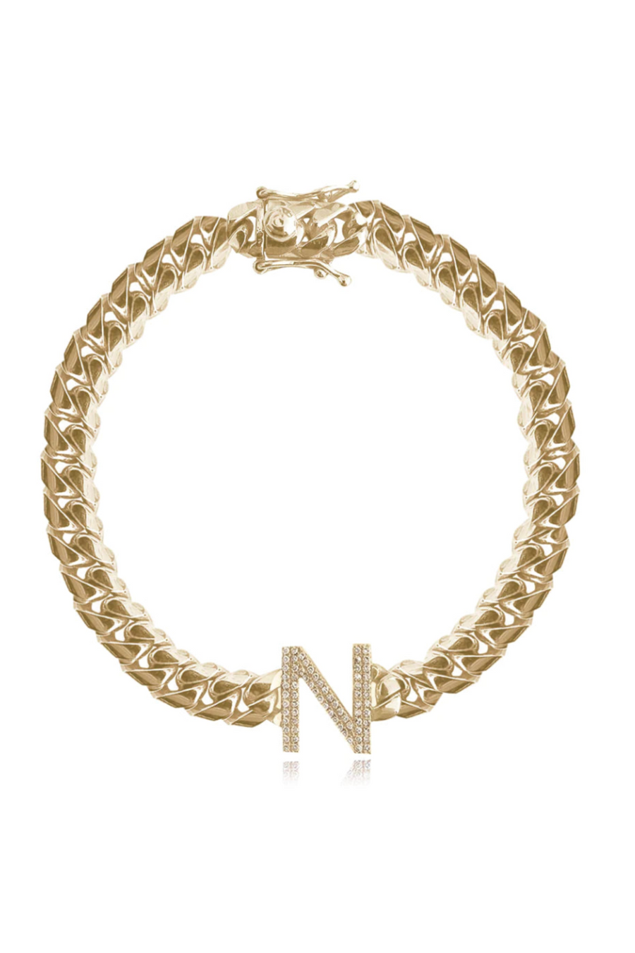 CHUNKY CUBAN CHAIN WITH DIAMOND INITIAL