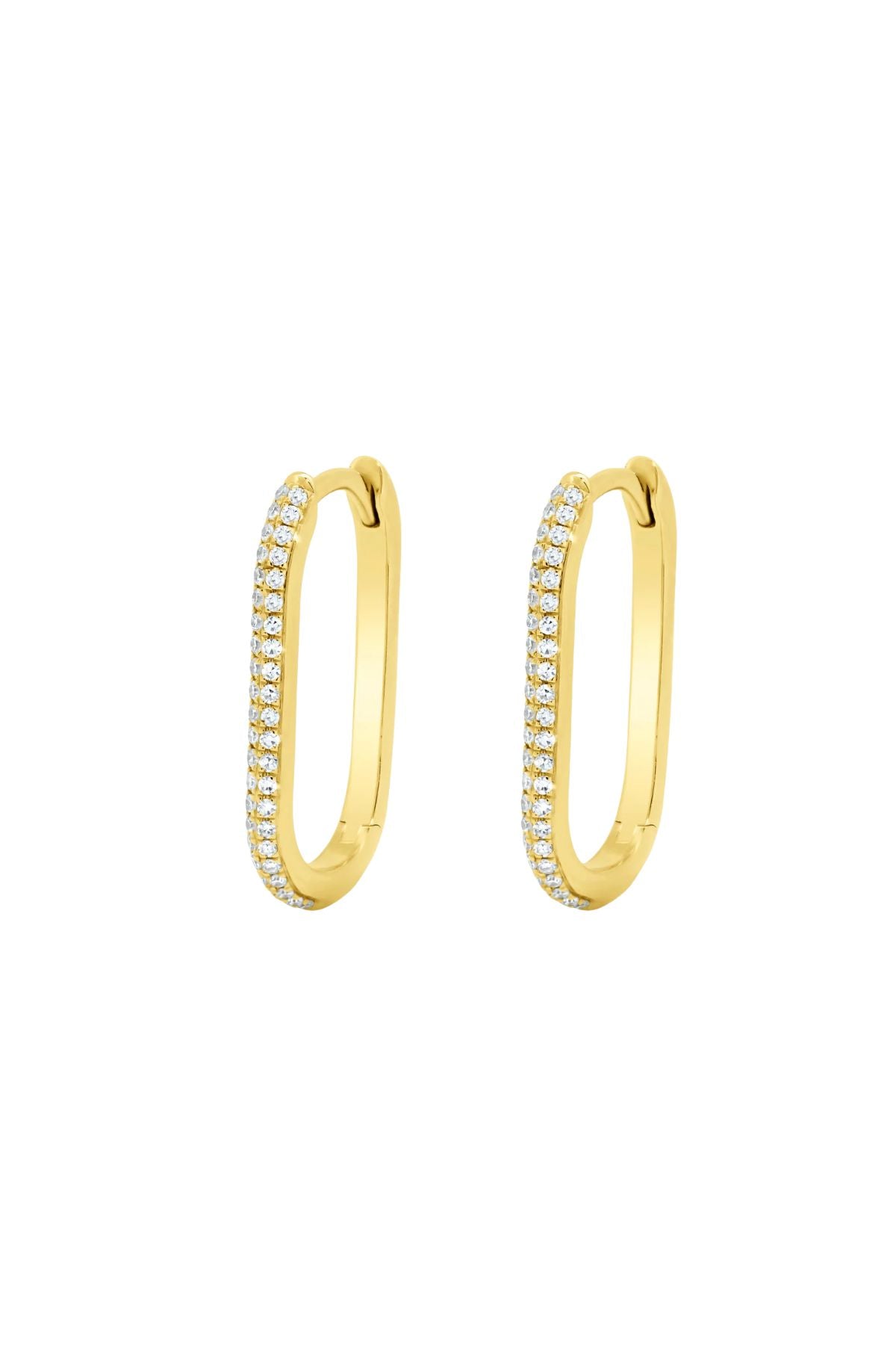 PAVE DIAMOND ELONGATED HOOPS