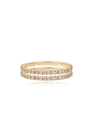 DOUBLE ROW PAVE PINKY RING