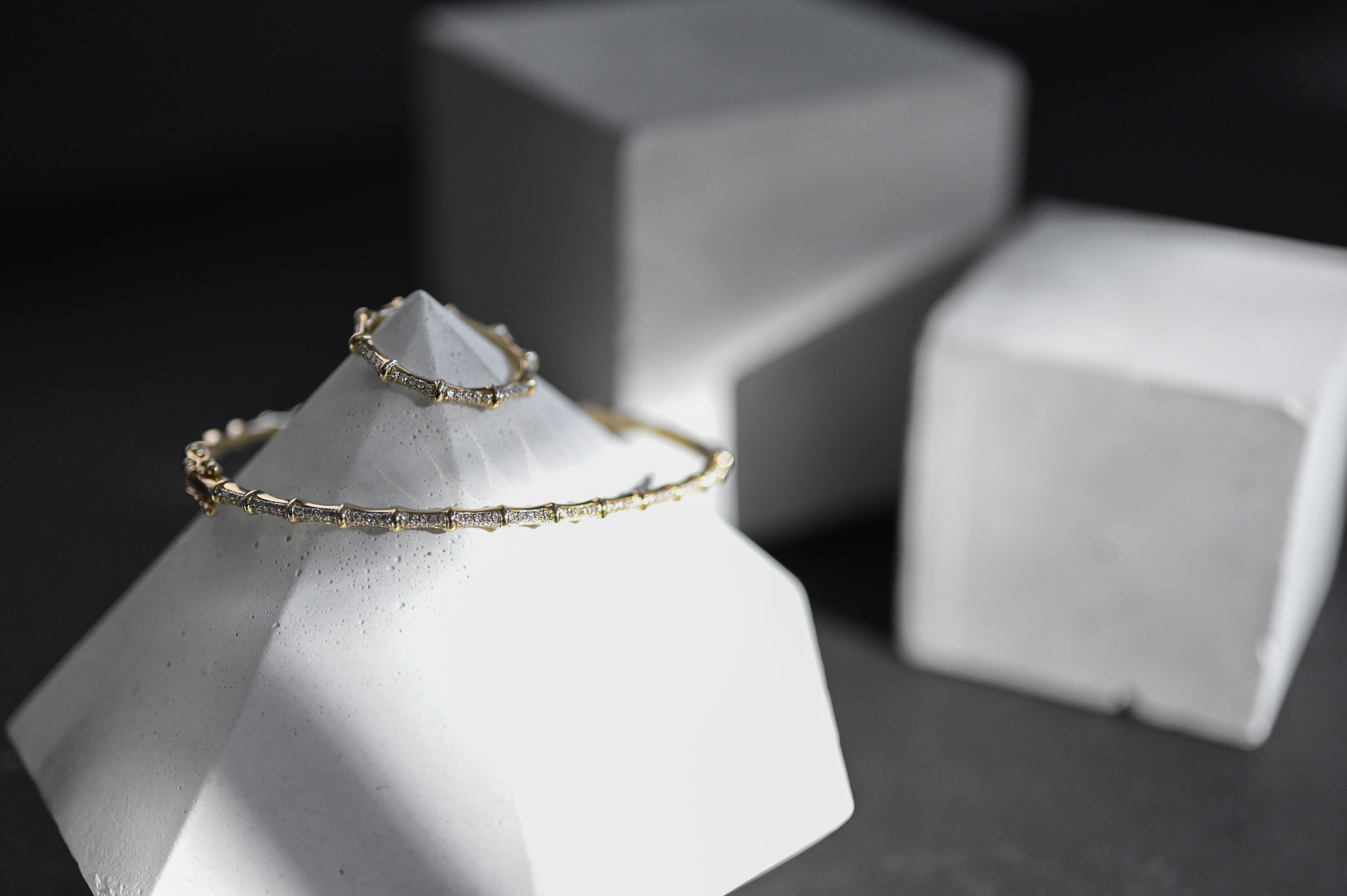 DIAMOND BAMBOO BANGLE
