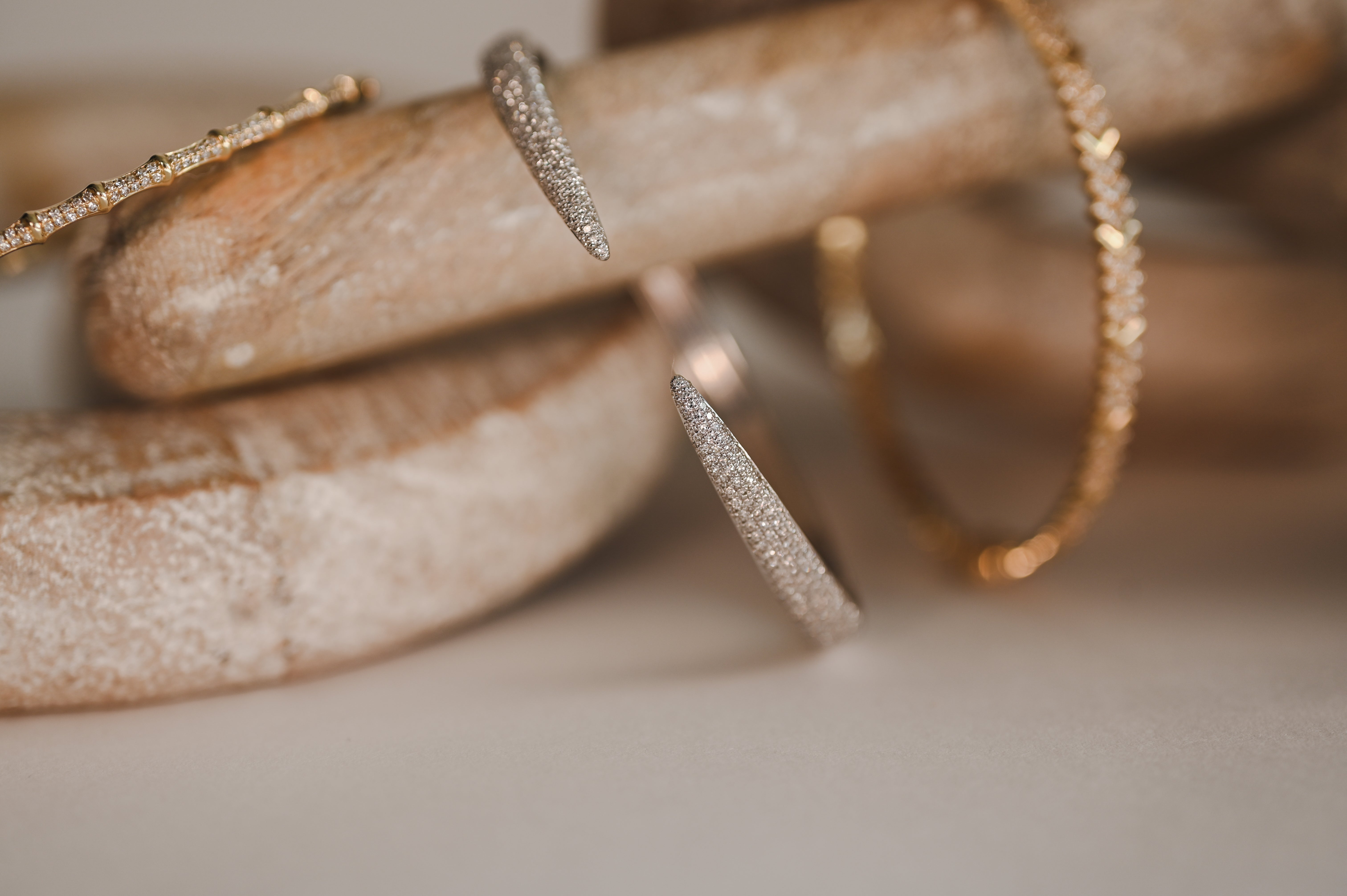 DIAMOND BAMBOO BANGLE