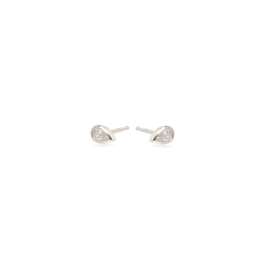 PEAR DIAMOND BEZEL SET STUD