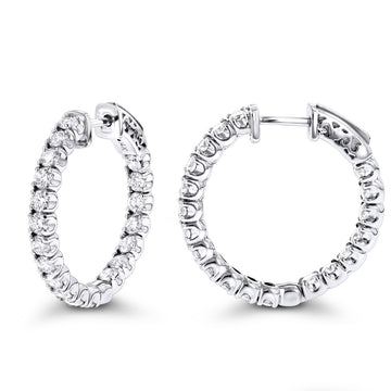 SMALL DIAMOND INSIDE OUT HOOPS