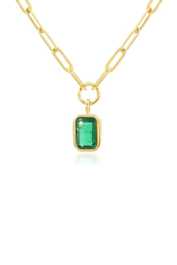 GREEN EMERALD PAPER CLIP NECKLACE