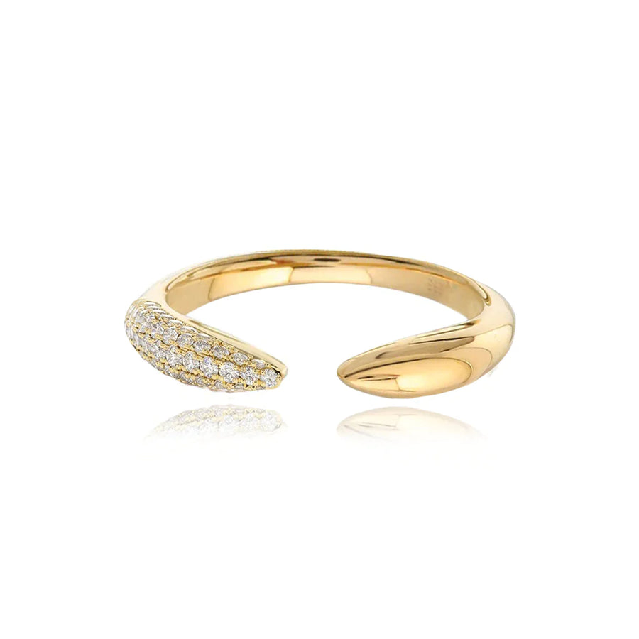 HALF PAVE CLAW RING