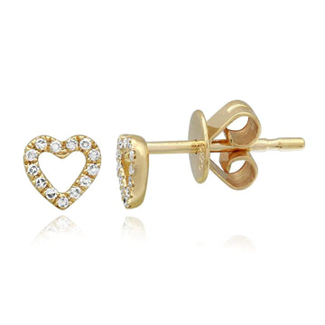 PAVE DIAMOND OPEN HEART STUD