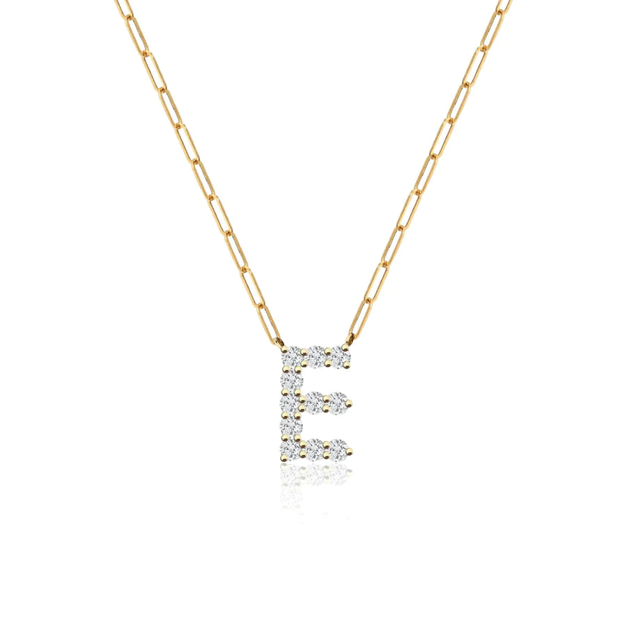DIAMOND INITIAL PAPERCLIP NECKLACE