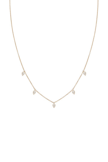 5 PEAR DIAMOND DANGLE NECKLACE