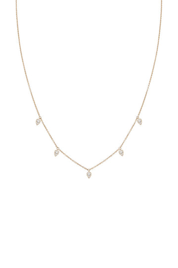 5 PEAR DIAMOND DANGLE NECKLACE