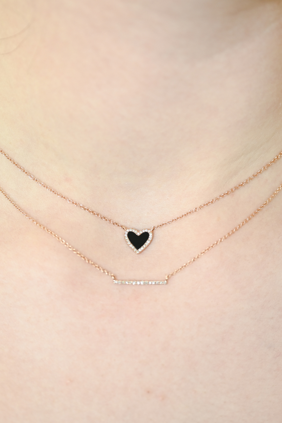 MINI HEART NECKLACE - ONYX